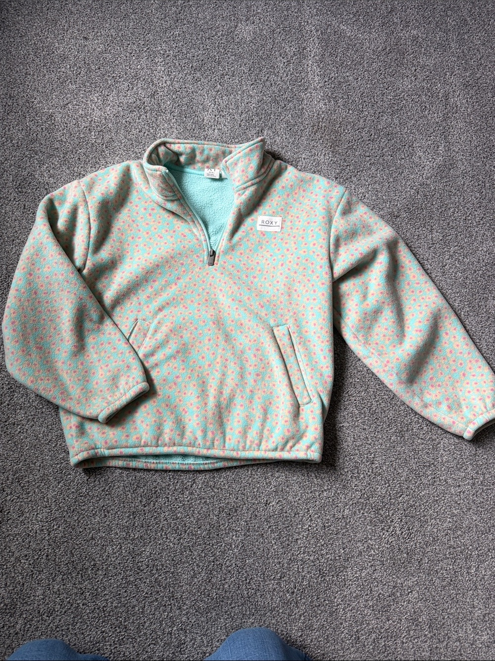 Roxy Mint Pullover Jacket with Pink Floral Print
